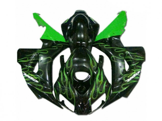 CBR 1000 RR 2006-2007 Verkleidungen - Grüne Flamme Schwarz CBR 1000 RR 2006-2007 Verkleidungen - Grüne Flamme Schwarz