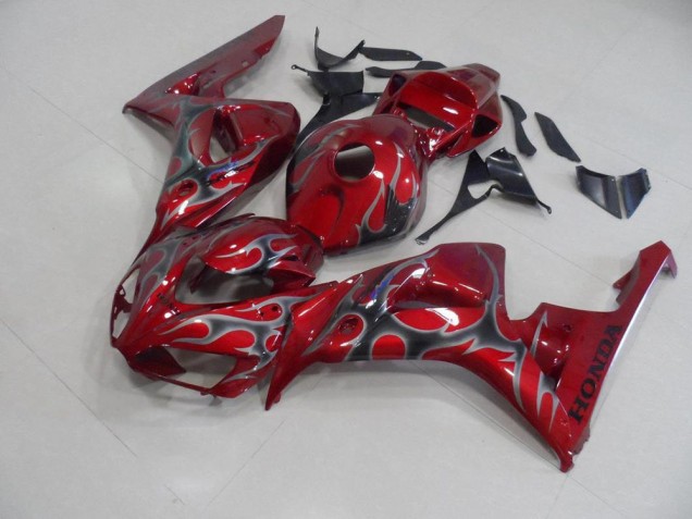 CBR 1000 RR 2006-2007 Verkleidungen - Rot Silber Flamme CBR 1000 RR 2006-2007 Verkleidungen - Rot Silber Flamme