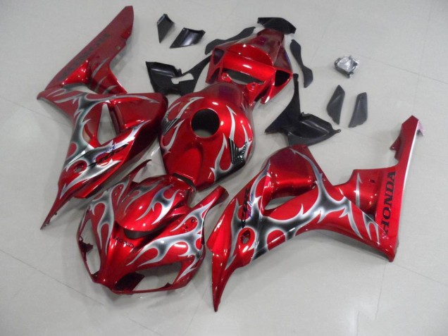 CBR 1000 RR 2006-2007 Verkleidungen - Rot mit Schwarz Grau Flamme CBR 1000 RR 2006-2007 Verkleidungen - Rot mit Schwarz Grau Flamme