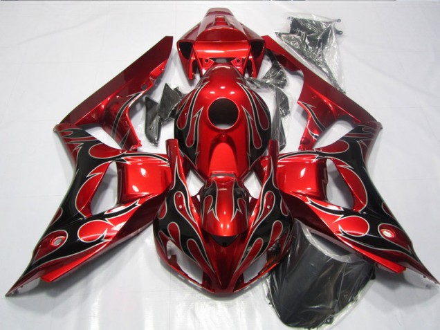 CBR 1000 RR 2006-2007 Verkleidungen - Rote Schwarz Flamme CBR 1000 RR 2006-2007 Verkleidungen - Rote Schwarz Flamme