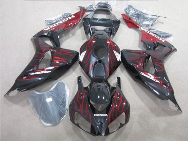 CBR 1000 RR 2006-2007 Verkleidungen - Schwarz rote Flamme