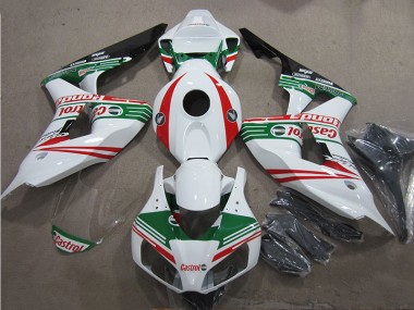 CBR 1000 RR 2006-2007 Verkleidungen - Weiß Grün Rot Castrol