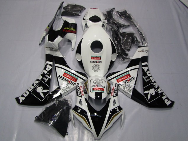CBR 1000 RR 2008-2011 Verkleidungen - Schwarz Weißer Denso Playboy CBR 1000 RR 2008-2011 Verkleidungen - Schwarz Weißer Denso Playboy