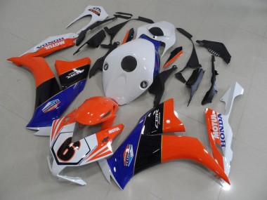 CBR 1000 RR 2012-2016 Verkleidungen - Orange Weiß TT Legend