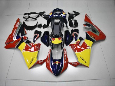 CBR 1000 RR 2017-2023 Verkleidungen - Blau Gelb Rot Rot Bull