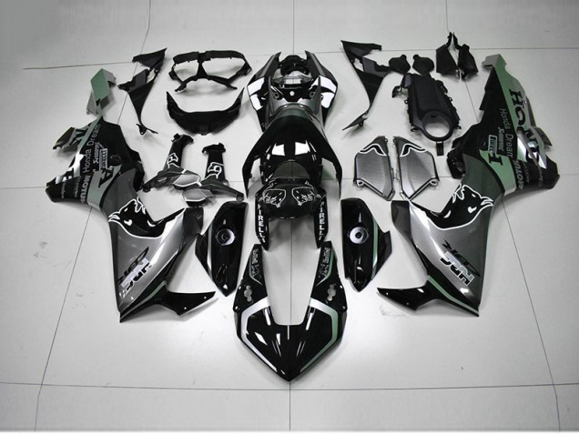 CBR 1000 RR 2017-2023 Verkleidungen - Schwarz Silber HRC