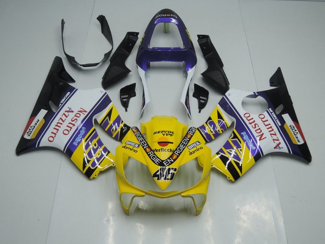 CBR 600 F4i 2001-2003 Verkleidungen - Gelb Weiß Nastro Azzurro CBR 600 F4i 2001-2003 Verkleidungen - Gelb Weiß Nastro Azzurro