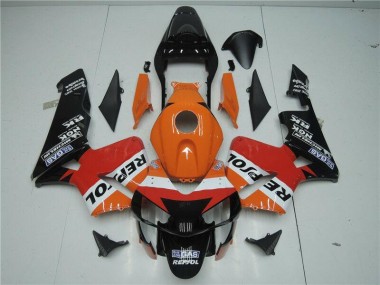 CBR 600 RR 2003-2004 Verkleidungen - Orange Rot Schwarz Repsol