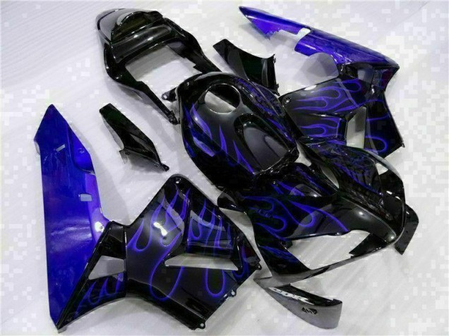 CBR 600 RR 2003-2004 Verkleidungen - Schwarz mit Blaur Flamme CBR 600 RR 2003-2004 Verkleidungen - Schwarz mit Blaur Flamme