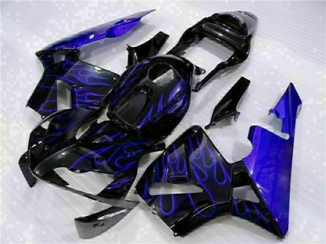CBR 600 RR 2003-2004 Verkleidungen - Schwarz mit Blaur Flamme CBR 600 RR 2003-2004 Verkleidungen - Schwarz mit Blaur Flamme