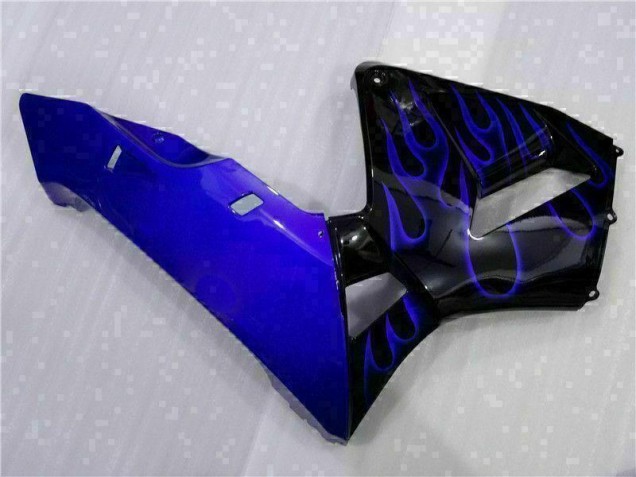 CBR 600 RR 2003-2004 Verkleidungen - Schwarz mit Blaur Flamme CBR 600 RR 2003-2004 Verkleidungen - Schwarz mit Blaur Flamme