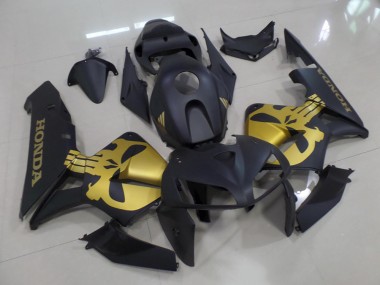 CBR 600 RR 2005-2006 Verkleidungen - Matt Schwarz mit goldenem Totenkopf