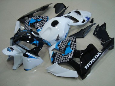 CBR 600 RR 2005-2006 Verkleidungen - Matt Schwarz mit rotem Aufkleber