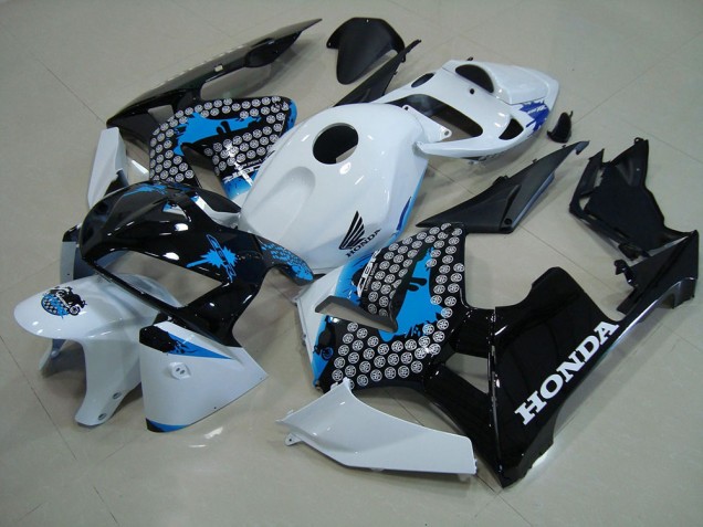CBR 600 RR 2005-2006 Verkleidungen - Matt Schwarz mit rotem Aufkleber