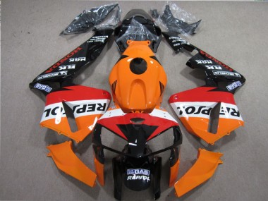 CBR 600 RR 2005-2006 Verkleidungen - Orange Rot Schwarz Repsol