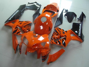 CBR 600 RR 2005-2006 Verkleidungen - Orange Schwarze Flamme