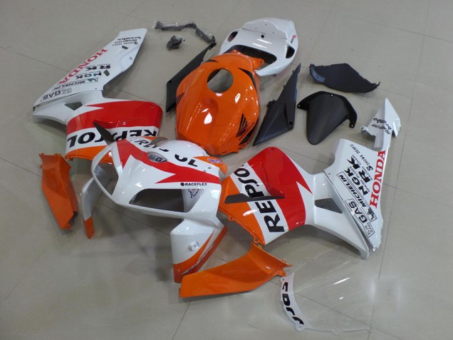 CBR 600 RR 2005-2006 Verkleidungen - Orange Weiß Repsol