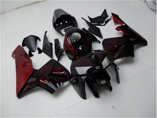 CBR 600 RR 2005-2006 Verkleidungen - Rot Flamme Schwarz