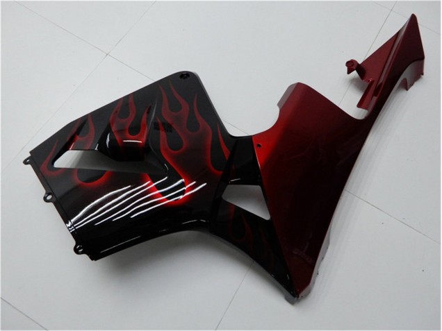 CBR 600 RR 2005-2006 Verkleidungen - Rot Flamme Schwarz