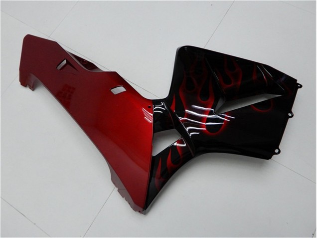 CBR 600 RR 2005-2006 Verkleidungen - Rot Flamme Schwarz