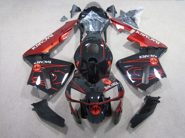 CBR 600 RR 2005-2006 Verkleidungen - Schwarz Rot BACARDI