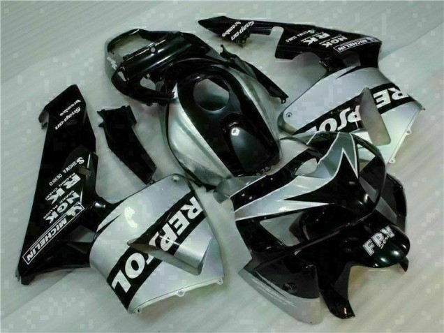 CBR 600 RR 2005-2006 Verkleidungen - Schwarz Silber Repsol