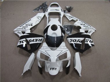 CBR 600 RR 2005-2006 Verkleidungen - Weiß Schwarz Repsol