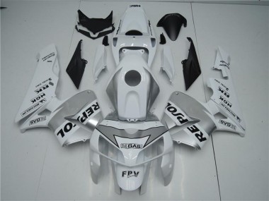 CBR 600 RR 2005-2006 Verkleidungen - Weiß Silber Schwarz Repsol