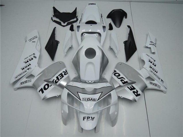 CBR 600 RR 2005-2006 Verkleidungen - Weiß Silber Schwarz Repsol