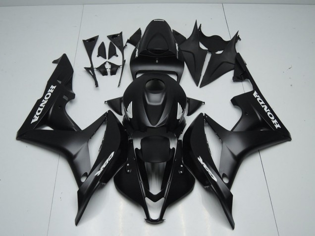 CBR 600 RR 2007-2008 Verkleidungen - Matt Schwarz mit Weißem Aufkleber CBR 600 RR 2007-2008 Verkleidungen - Matt Schwarz mit Weißem Aufkleber