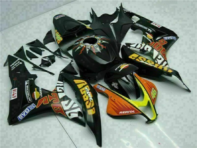 CBR 600 RR 2007-2008 Verkleidungen - Schwarz Gelb Repsol 46