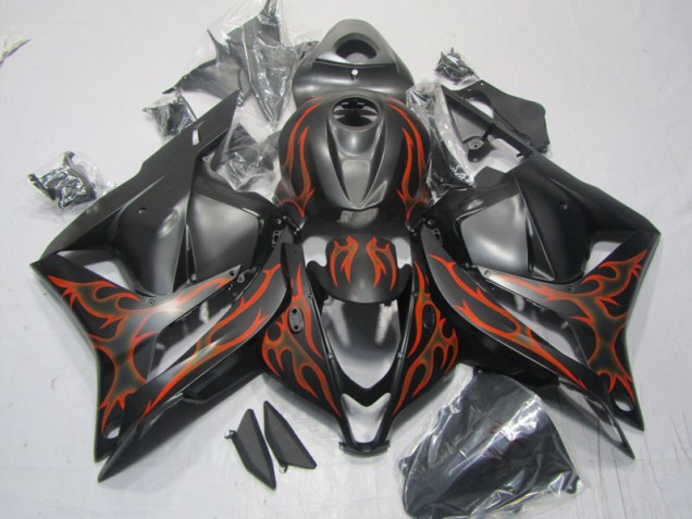 CBR 600 RR 2009-2012 Verkleidung - Schwarz rote Flamme CBR 600 RR 2009-2012 Verkleidung - Schwarz rote Flamme