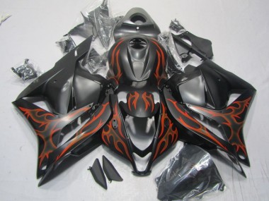 CBR 600 RR 2009-2012 Verkleidungen - Schwarz Orange Flamme