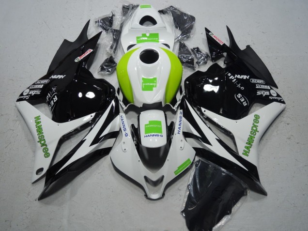 CBR 600 RR 2009-2012 Verkleidungen - Schwarz Weiß Grün Hannspree CBR 600 RR 2009-2012 Verkleidungen - Schwarz Weiß Grün Hannspree
