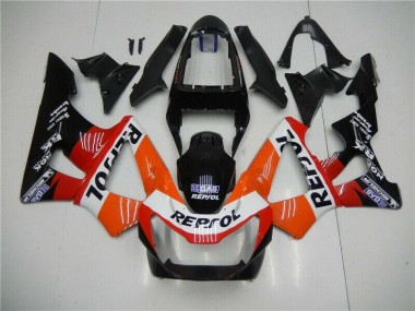 CBR 900 RR 929RR 2000-2001 Verkleidungen - Orange Rot Schwarz Repsol