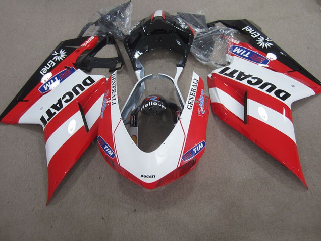 Ducati 1098 2007-2014 Verkleidungen - Rot Weiß Generali Tim Ducati 1098 2007-2014 Verkleidungen - Rot Weiß Generali Tim