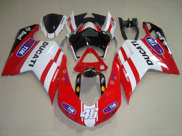 Ducati 1098 2007-2014 Verkleidungen - Rot Weiß Tim 46 Ducati 1098 2007-2014 Verkleidungen - Rot Weiß Tim 46