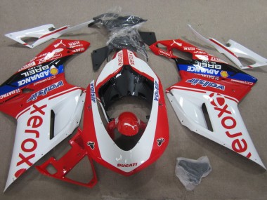 Ducati 1098 2007-2014 Verkleidungen - Weiß Rot Xerox