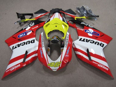 Ducati 1098 848 2007-2014 Verkleidungen - Rot Weiß Generali 46