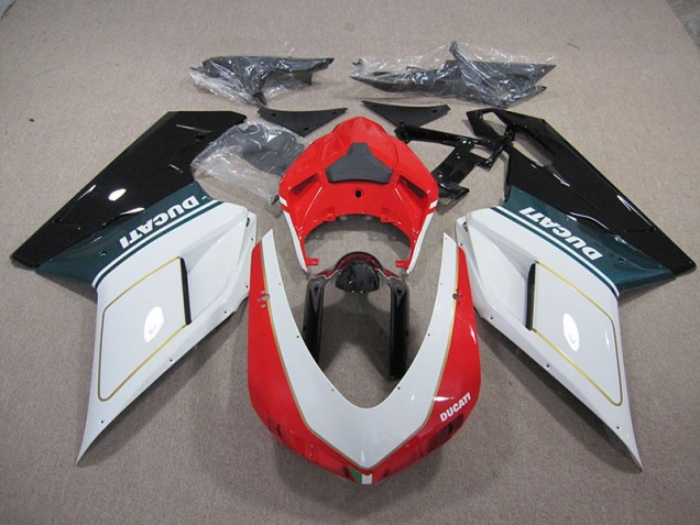 Ducati 1098 848 2007-2014 Verkleidungen - Weiß Rot Ducati 1098 848 2007-2014 Verkleidungen - Weiß Rot