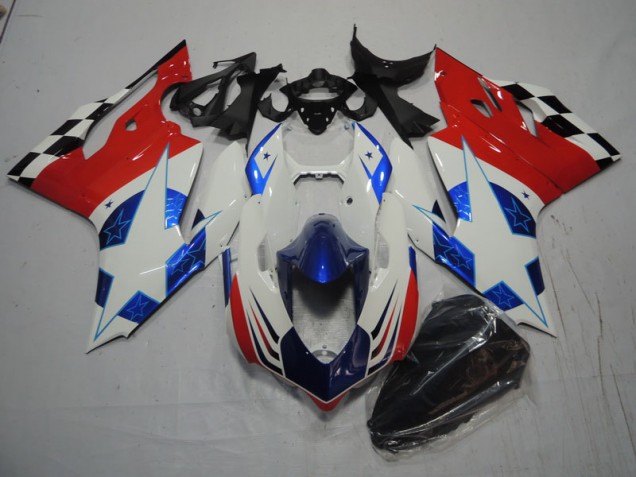 Ducati 1199 2011-2014 Verkleidungen - Weiß Blau Rot Ducati 1199 2011-2014 Verkleidungen - Weiß Blau Rot