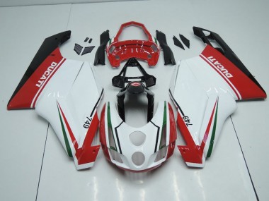 Ducati 749 999 2003-2004 Verkleidungen - Weiß Rot mit Tail Open