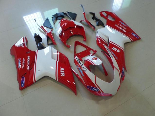 Ducati 848 1098 1198 2007-2014 Verkleidungen - Rot Weiß Air Ducati 848 1098 1198 2007-2014 Verkleidungen - Rot Weiß Air