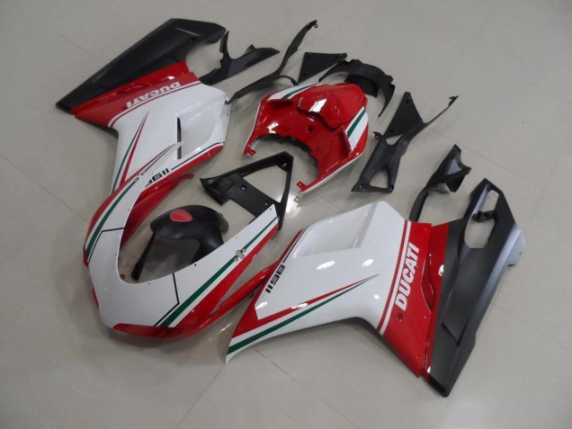 Ducati 848 1098 1198 2007-2014 Vollverkleidung - Rot Weiß Ducati 848 1098 1198 2007-2014 Vollverkleidung - Rot Weiß