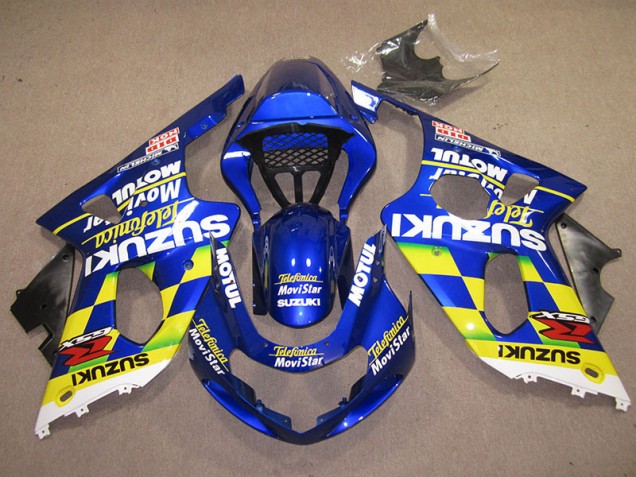 GSXR 1000 K1 2000-2002 Verkleidungen - Blau Gelb Telefonica Movistar GSXR 1000 K1 2000-2002 Verkleidungen - Blau Gelb Telefonica Movistar