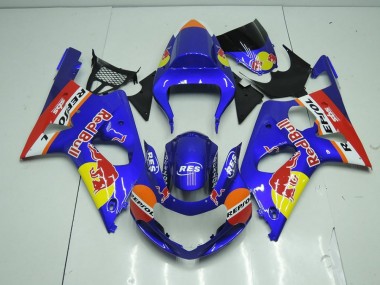 GSXR 1000 K1 2000-2002 Verkleidungen - Blau Rot Bull