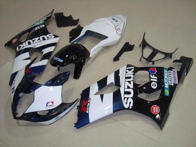 GSXR 1000 K3 2003-2004 Verkleidungen - Weiß Schwarz Elf GSXR 1000 K3 2003-2004 Verkleidungen - Weiß Schwarz Elf