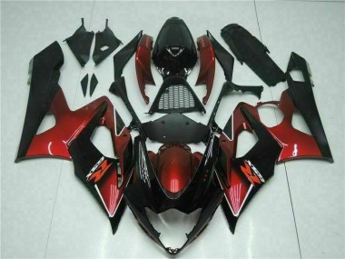 GSXR 1000 K5 2005-2006 Verkleidungen Komplett Sets - Rot Schwarz