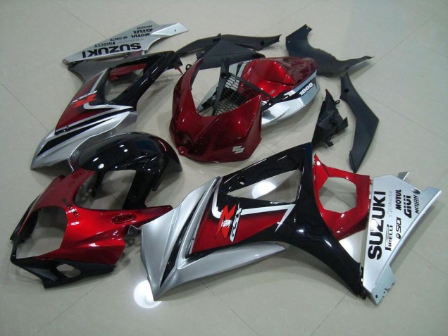 GSXR 1000 K7 2007-2008 Verkleidung - Rot Schwarz Silber GSXR 1000 K7 2007-2008 Verkleidung - Rot Schwarz Silber