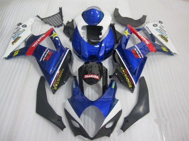 GSXR 1000 K7 2007-2008 Verkleidungen - Blau Schwarz Rockstar
